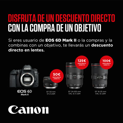 Descuento directo EOS 6D MK II + lentes