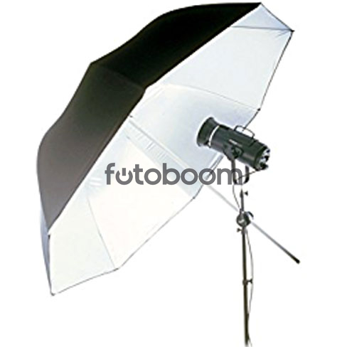 Paraguas Jumbo Blanco/Negro 1,5m