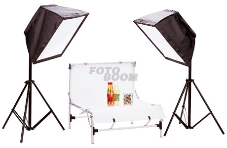 Kit LinkStar Luz Fluorescente 2 X FPD-416B + Mesa de bodegones Kit LinkStar Luz Fluorescente 2 X FPD-416B + Mesa de bodegones