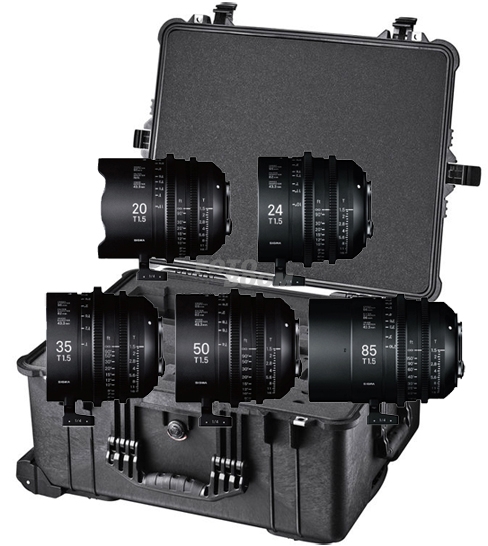 Kit 20mm/24mm/35mm/50mm/85mm PL + Maleta PMC002