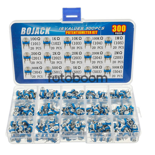 Kit potenciómetros varias resistencias 300 UDS Kit potenciómetros varias resistencias 300 UDS