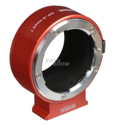 Nikon F Lens (V2) a cuerpo Sony NEX (Rojo)