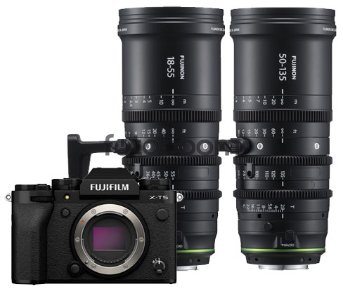 X-T5 Negra + 18-55mm T2.9 MKX + 50-135mm MKX T2.9 con 250E Descuento Directo Fuji + 10% EXPERIENCE DAY