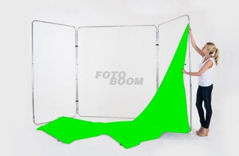 LLLB7626 Tela para fondo Panorámico 4 x 2,3m - Verde Chromakey LLLB7626 Tela para fondo Panorámico 4 x 2,3m - Verde Chromakey