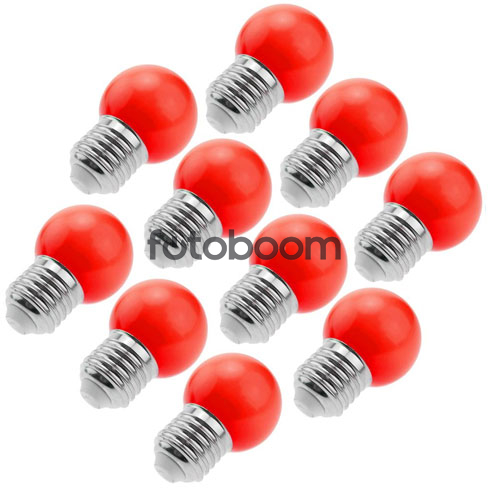 10x LED G45 E27 230 VAC 1.5W (Rojo) 10x LED G45 E27 230 VAC 1.5W (Rojo)