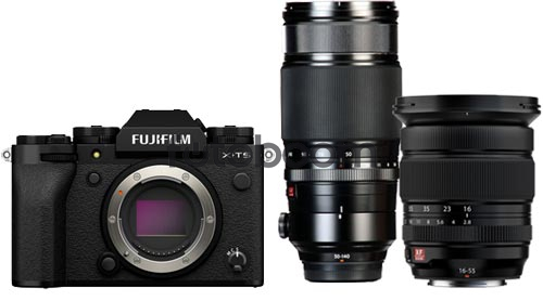 X-T5 Negra + 16-55mm f/2,8 II + 50-140mm f/2,8 + 200E BONIFICACION X + 10% EXPERIENCE DAY