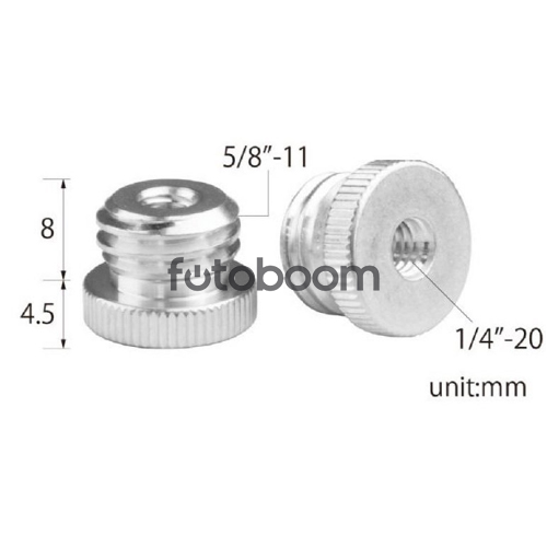 KS-904 Adaptador hembra 1/4 a macho 5/8 -11 KS-904 Adaptador hembra 1/4 a macho 5/8 -11