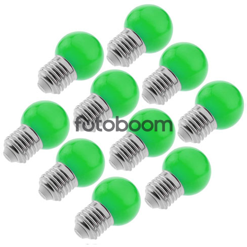 10x LED G45 E27 230 VAC 0.5W (Verde) 10x LED G45 E27 230 VAC 0.5W (Verde)