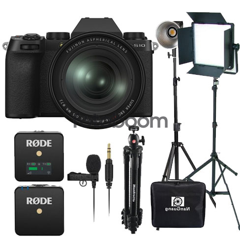 X-S10 Negra + 16-80mm f/4 XF + FORZA 60 + L-30L + CN-600SA Panel LED + Pie + Wireless GO + Lavalier Go + Trípode -PRG-