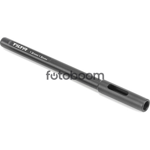 Varilla adaptadora de 15mm a 12mm (Negro, 20cm)