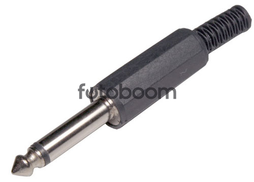Conector Jack 6,3 mm Aéreo Macho 2 Polos Recto Plástico