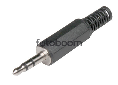 Conector Jack 3,5 mm Aéreo Macho 3 Polos Recto Plástico