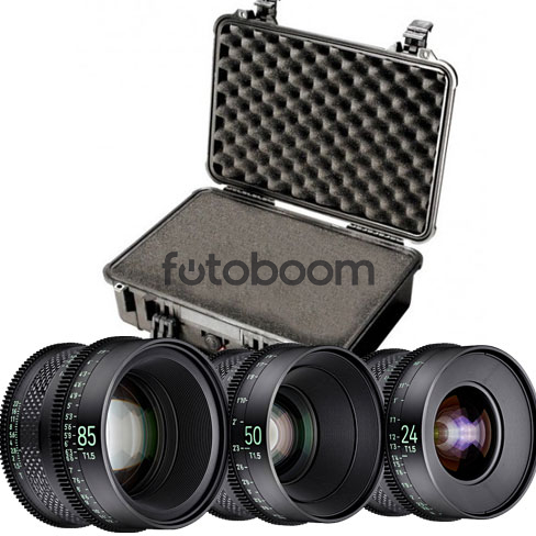KIT XEEN CF 24mm/50mm/85mm Sony E + Peli 1500 Foam