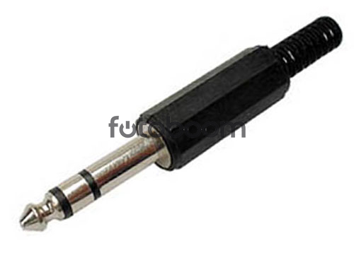 Conector Jack 6,3 mm Aéreo Macho 3 Polos Recto Plástico Conector Jack 6,3 mm Aéreo Macho 3 Polos Recto Plástico