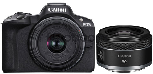EOS R50 Negra + 18-45mm f/4.5-6.3 IS STM RF-S + 50mm f/1.8 STM RF + CANEST - BLACK FRIDAY CANON EOS R50 Negra + 18-45mm f/4.5-6.3 IS STM RF-S + 50mm f/1.8 STM RF + CANEST - BLACK FRIDAY CANON