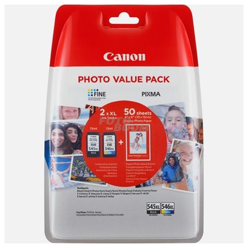Multipack PG-545/CL-546 + 50 hojas de papel 4x6