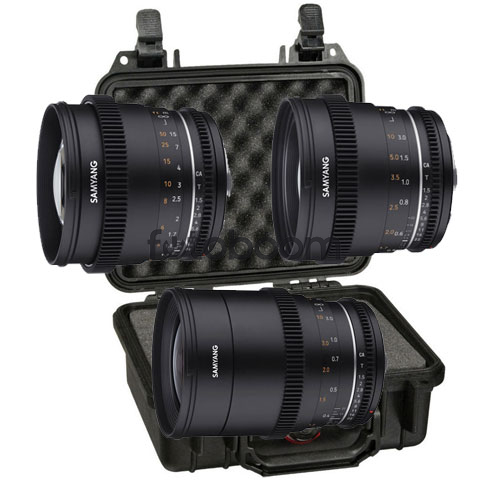 Kit 3 lentes 35mm/50mm/85mm VDSLR MK2 Sony E + Peli 1400 Foam