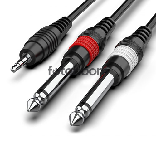 Mini jack estéreo macho a 2x Jack Macho Mono (3m)