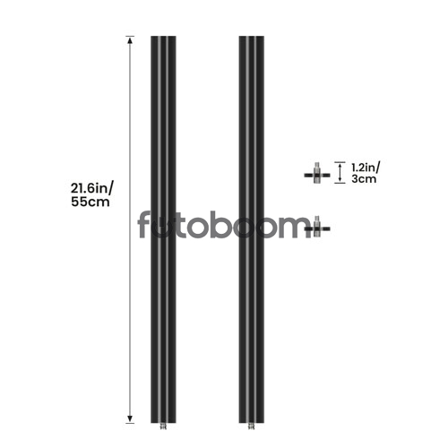 Extensión de 100cm para brazo en carro Extensión de 100cm para brazo en carro