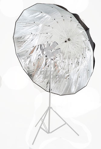 Paraguas Mega Parabolico Plata 157cm