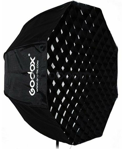 Softbox con conexión paraguas 95cm + Rejilla
