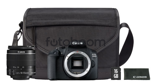 EOS 2000D + 18-55mm IS STM II + CB-SB130 + SDHC 16Gb 80Mb/s EOS 2000D + 18-55mm IS STM II + CB-SB130 + SDHC 16Gb 80Mb/s
