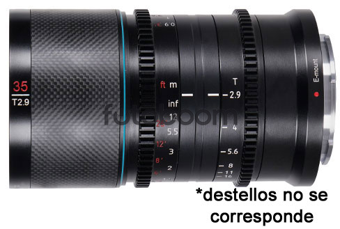 35mm T2.9 x1.6 Anamórfico Saturn Blue (Full Frame, E-Mount)