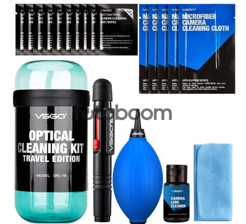 Kit de limpieza óptica VSGO Travel Azul