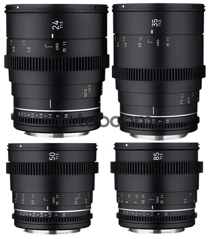 KIT 4 VDSLR MK2 24mm/35mm/50mm/85mm (Full Frame, Sony E)