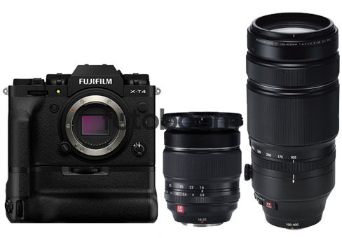X-T4 Negra + 16-55mm f/2,8 XF R LM WR + 100-400mm XF f/4,5-5,6 R LM OIS WR + VG-XT4 con 400E Bonificacion FUJI X