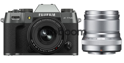X-T50 Plata Carbón + 16-50mm f/2.8-4.8 XF R LM WR + 50mm f/2 R XF WR Plata + 200E BONIFICACION X + 10% EXPERIENCE DAY