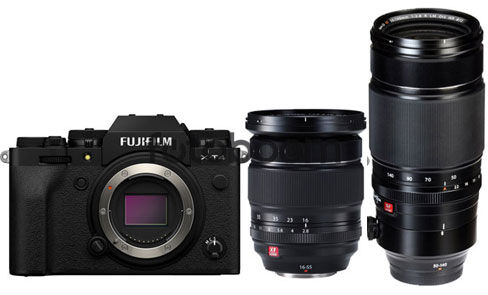 X-T4 Negra + 16-55mm f/2,8 XF R LM WR + 50-140mm f/2,8 R LM OIS WR con 150E Bonificacion FUJI X