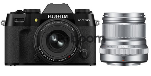 X-T50 Negra + 16-50mm f/2.8-4.8 XF R LM WR + 50mm f/2 R XF WR Plata + 200E BONIFICACION X + 10% EXPERIENCE DAY
