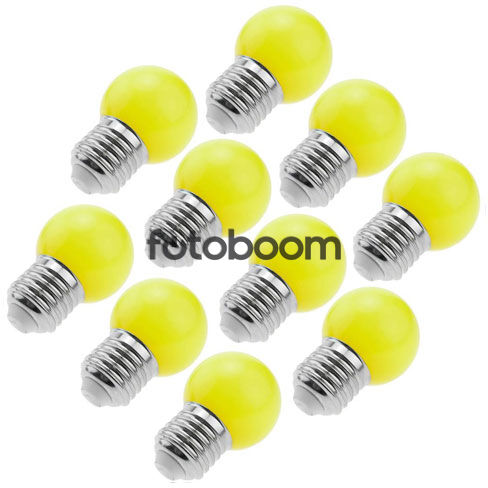 10x LED G45 E27 230 VAC 1.5W (Amarillo)