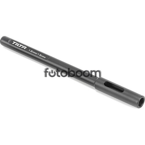 Varilla adaptadora de 15mm a 12mm (Negro, 20cm)