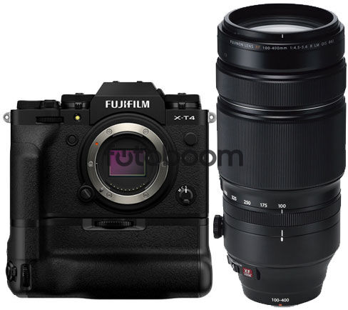 X-T4 Negra + 100-400mm XF f/4,5-5,6 R LM OIS WR + VG-XT4 con 400E Bonificacion FUJI X