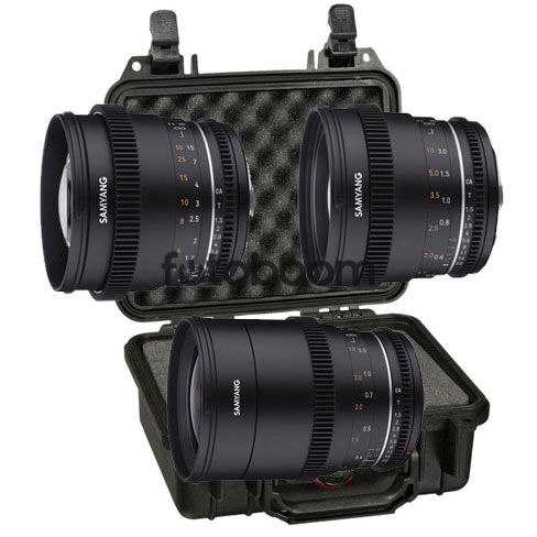 Kit 3 lentes 35mm/50mm/85mm VDSLR MK2 Canon EF + Peli 1400 Foam