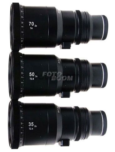 Kit 3 Lentes 35 / 50 / 70mm Anamorfica Cine 2x MFT