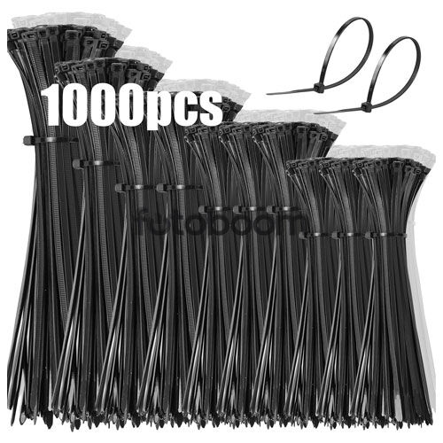 Pack bridas negras pequeñas medianas y grandes (1000 unidades)