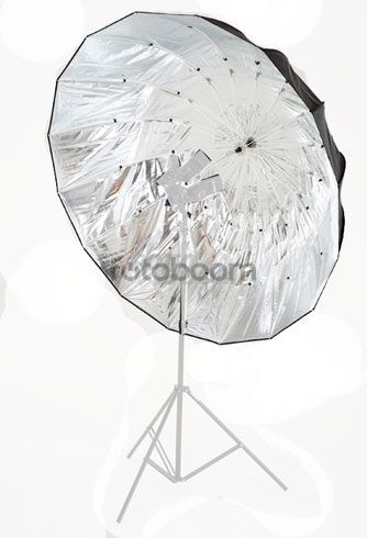 Paraguas Mega Parabolico Plata 157cm