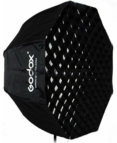 Softbox con conexión paraguas 120cm + Rejilla