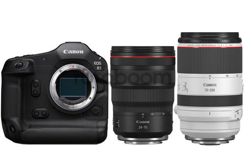 EOS R1 + 24-70mm f/2.8L RF IS USM + 70-200mm f/2.8L RF IS USM + CANEST + Cfexpress 512GB-3400MBs con 700E Plan Renove CANON