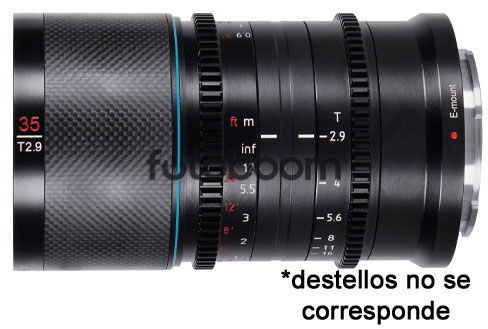 35mm T2.9 x1.6 Anamórfico Saturn Blue (Full Frame, E-Mount)