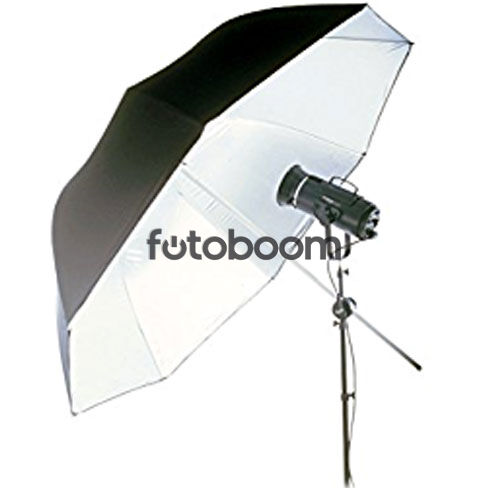 Paraguas Jumbo Blanco/Negro 1,5m