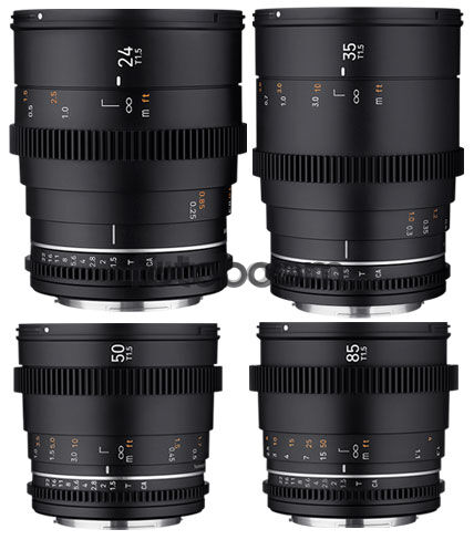 KIT 4 VDSLR MK2 24mm/35mm/50mm/85mm (Full Frame, Canon EF)