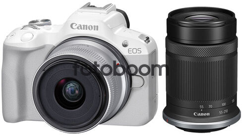 EOS R50 Blanca + 18-45mm f/4.5-6.3 IS STM RF-S + 55-210mm f/5-7.1 IS STM RF-S - BLACK FRIDAY CANON
