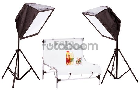 Kit LinkStar Luz Fluorescente 2 X FPD-916B + Mesa de bodegones